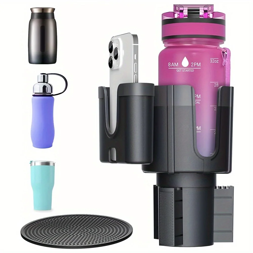 Suitable for large bottles and cups with a maximum diameter of 4.1in Upgrade your car cup holder with this adjustable extender