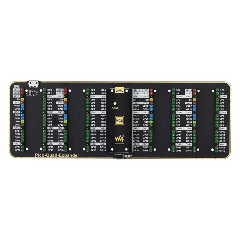 Placa de expansão para RPI Raspberry Pi, Quad GPIO Escudo, Expansor Breakout, Pico RP2040, Cabeçalhos WH Masculino, Breadboard Prototype Board