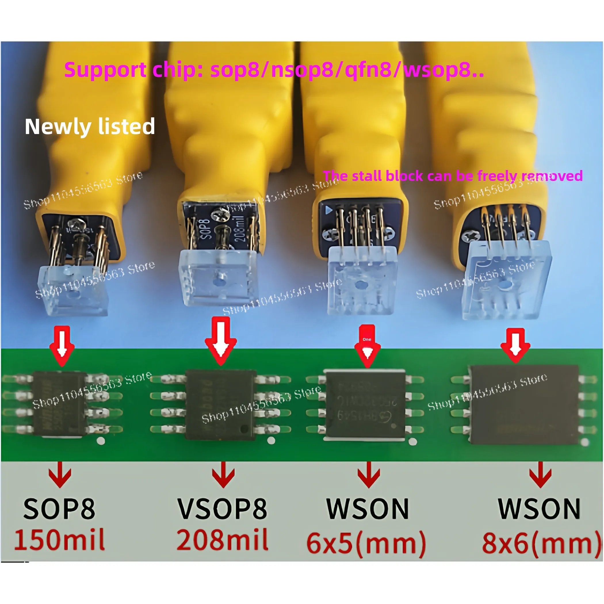 In-Circuit Programming Test Probe Kit for SOP WSON SOIC TSSOP8 SPI FLASH and BIOS Chips