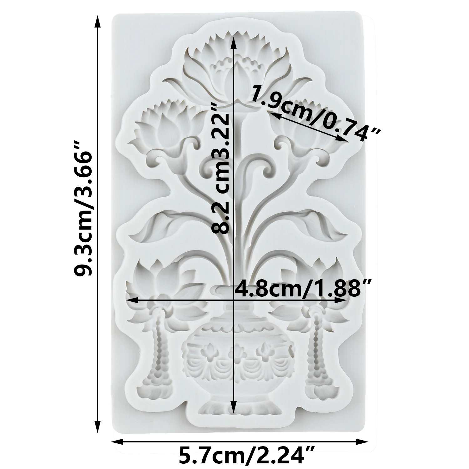 Lotus Flower Silicone Mold Flower Vase Fondant Cake Decorating Tools Cupcake Topper Chocolate Candy Craft Gum Paste Polymer Clay