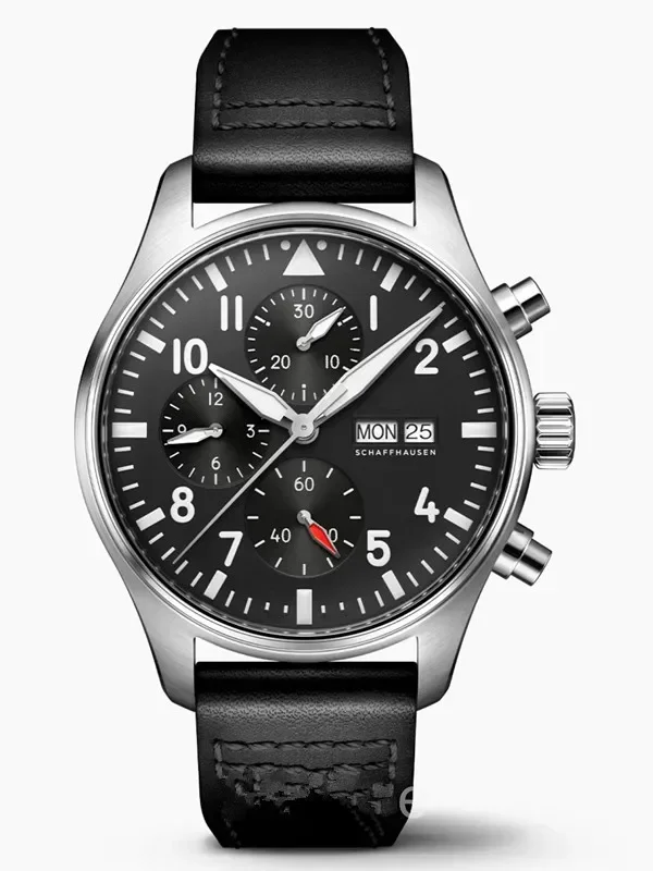 Reloj mecánico automático de alta calidad para hombre Big Pilots Le Petit Prince reloj deportivo de cuero marrón azul 43mm