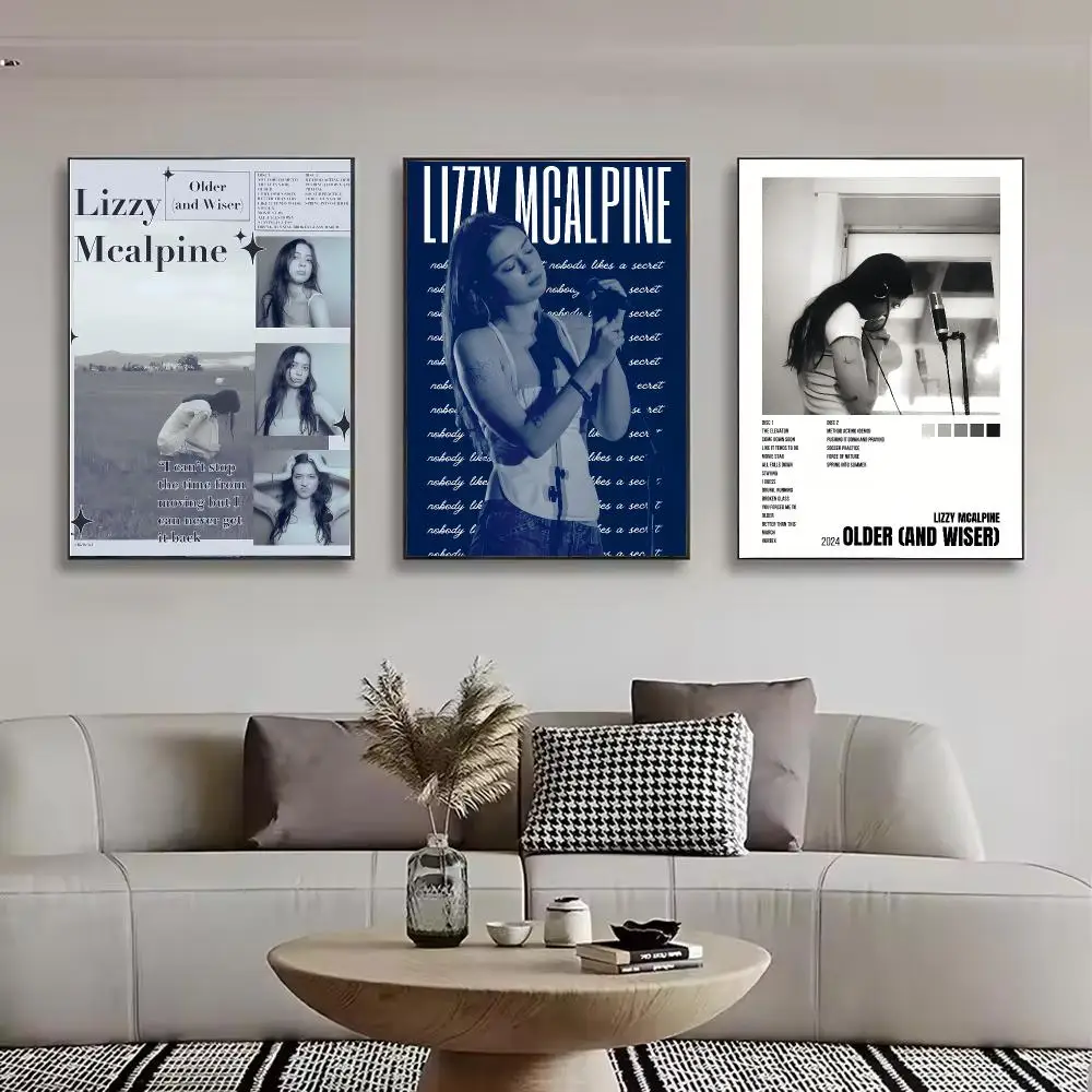 Singer Lizzy McAlpine Painting Calligraphy Stylish Canvas Poster Wall Art for Bedroom Living Room Study Home Decor Gift