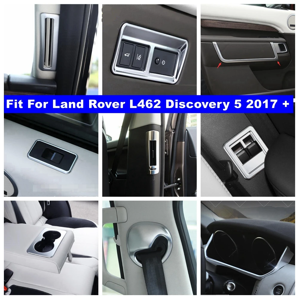 

Matte Interior Refit Kit Pillar A B Dashboard Air AC Door Handle Armrest Cover Trim For Land Rover L462 Discovery 5 2017 - 2022