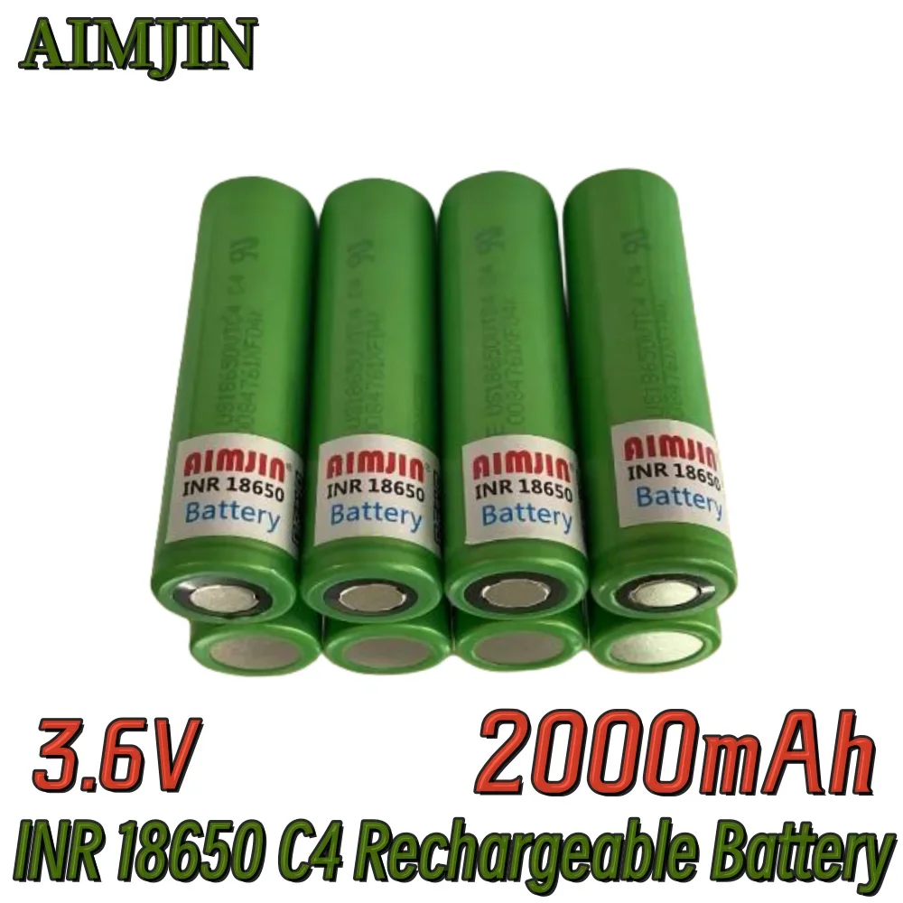 100% brand new 3.6V 18650 C4 2000mAh lithium-ion rechargeable battery US18650VTC4 30A flashlight toy discharge