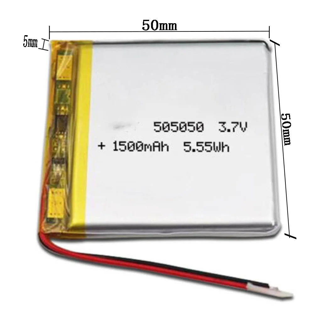 Rechargeable 3.7V 1500Mah 505050 Lithium Polymer Ion Battery For MP471 CHARGING TREASURE POWER DVD MOBILE POWER MP3 GPS TABLET