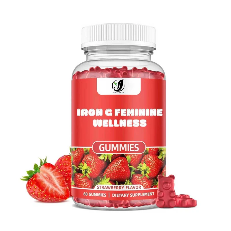 Iron for Women Gummies, 25mg Iron Supplement for Anemia, Containing Multivitamins, Zinc, Selenium, Iodine