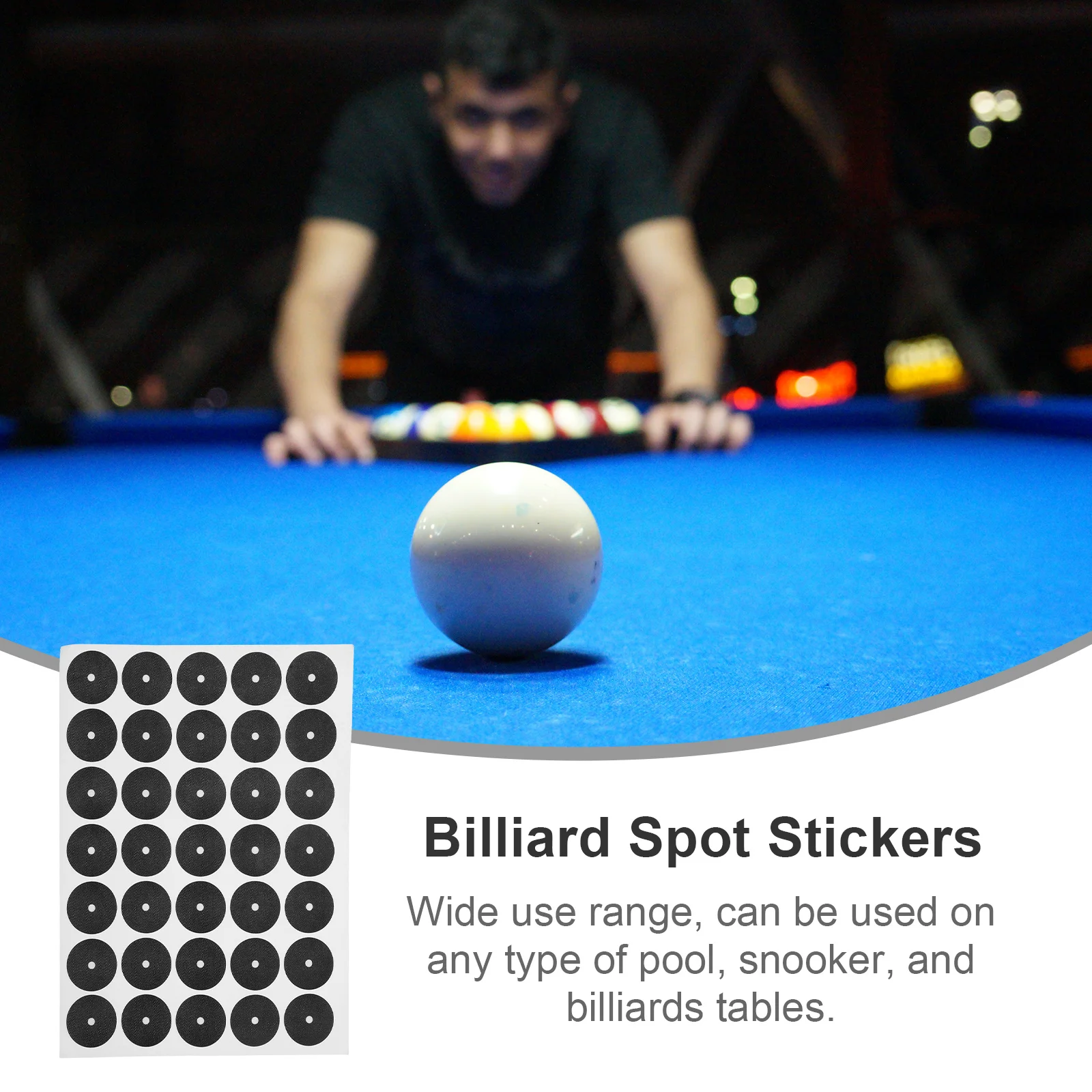

1 Sheet Self-Adhesive Pool Table Markers Round Wear-Resistant Billiard Spot Stickers For Snooker Billiards Replacement Dots