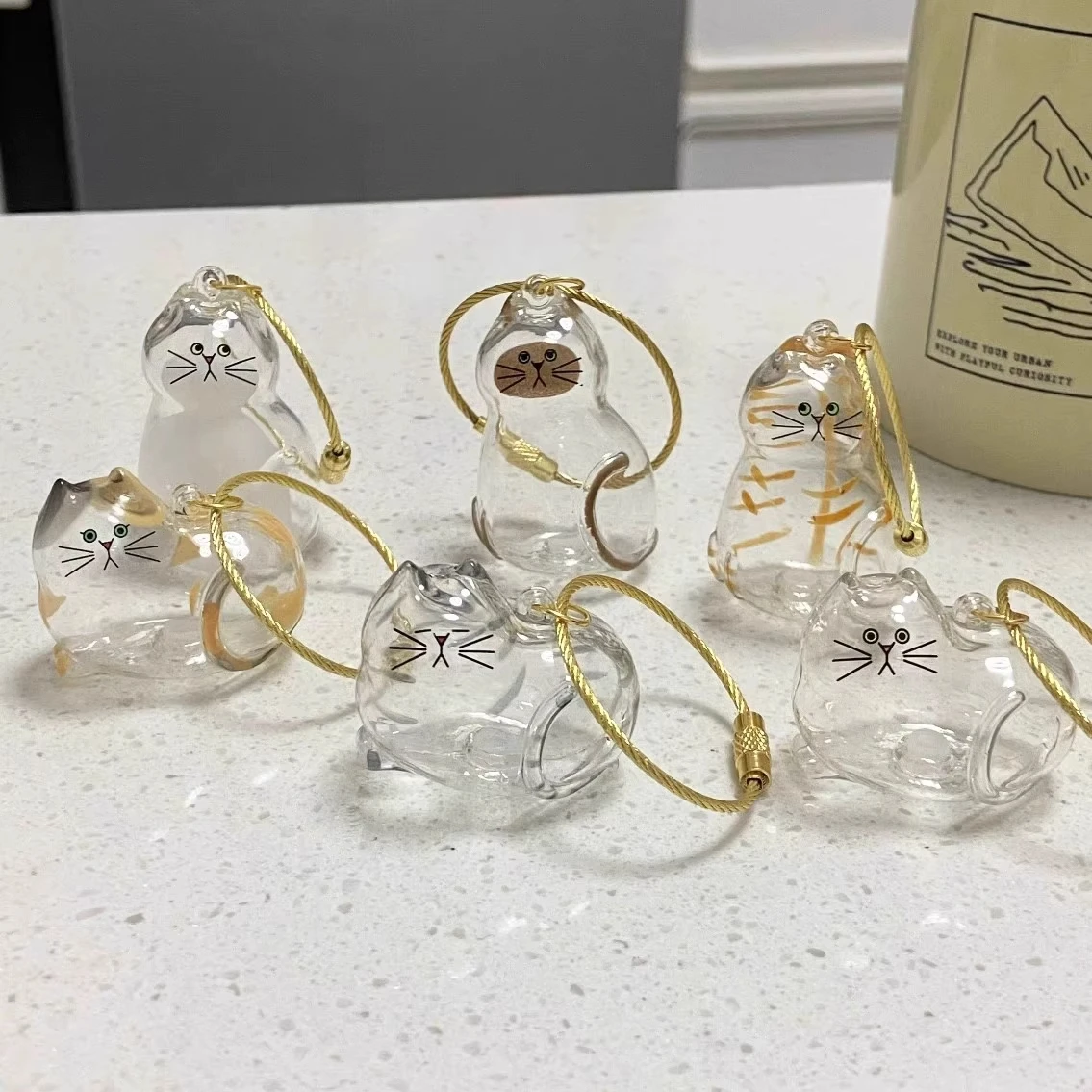 الحيوانات الأليفة صندوق أعمى لعبة شفافة صندوق تخزين شعر القط شنقا الديكور حقيبة المعلقات هدايا أصحاب القطط #6