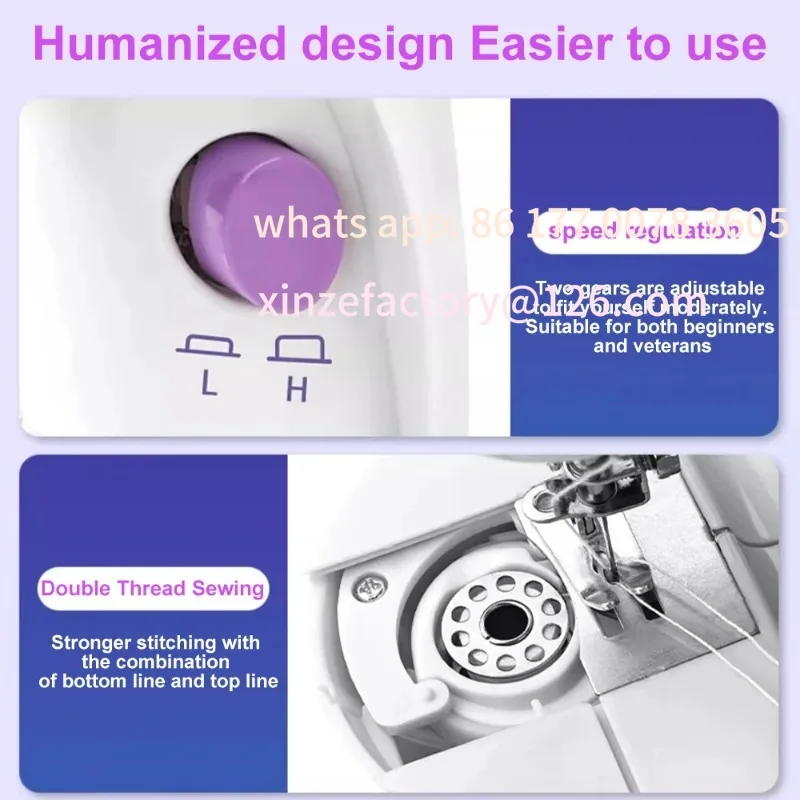 Customizable Household 202Mini Sewing Machines Handheld Sewing Machine Light and Speed Control for Beginner DIY Home Sewing