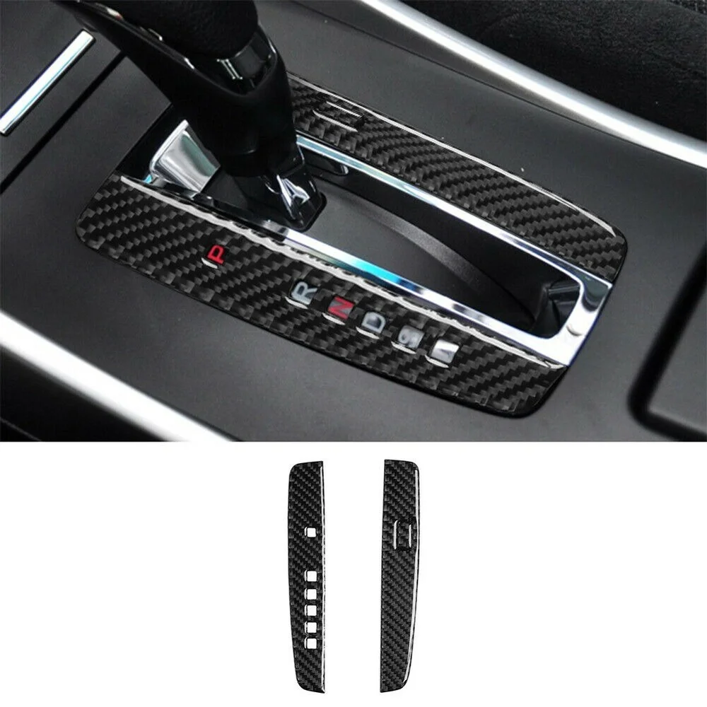 

2Pcs Carbon Fiber Interior Gear Shift Cover Trim For 2013-2017 Honda Accord