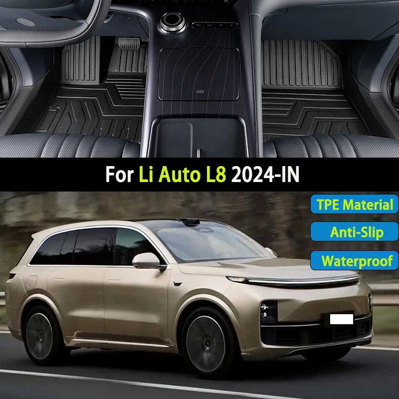 

Автомобильный коврик TPE для Li Auto L8 для Lixiang L8 2024 2025-IN Роскошный водонепроницаемый коврик для ног Полный автомобильный коврик Аксессуары