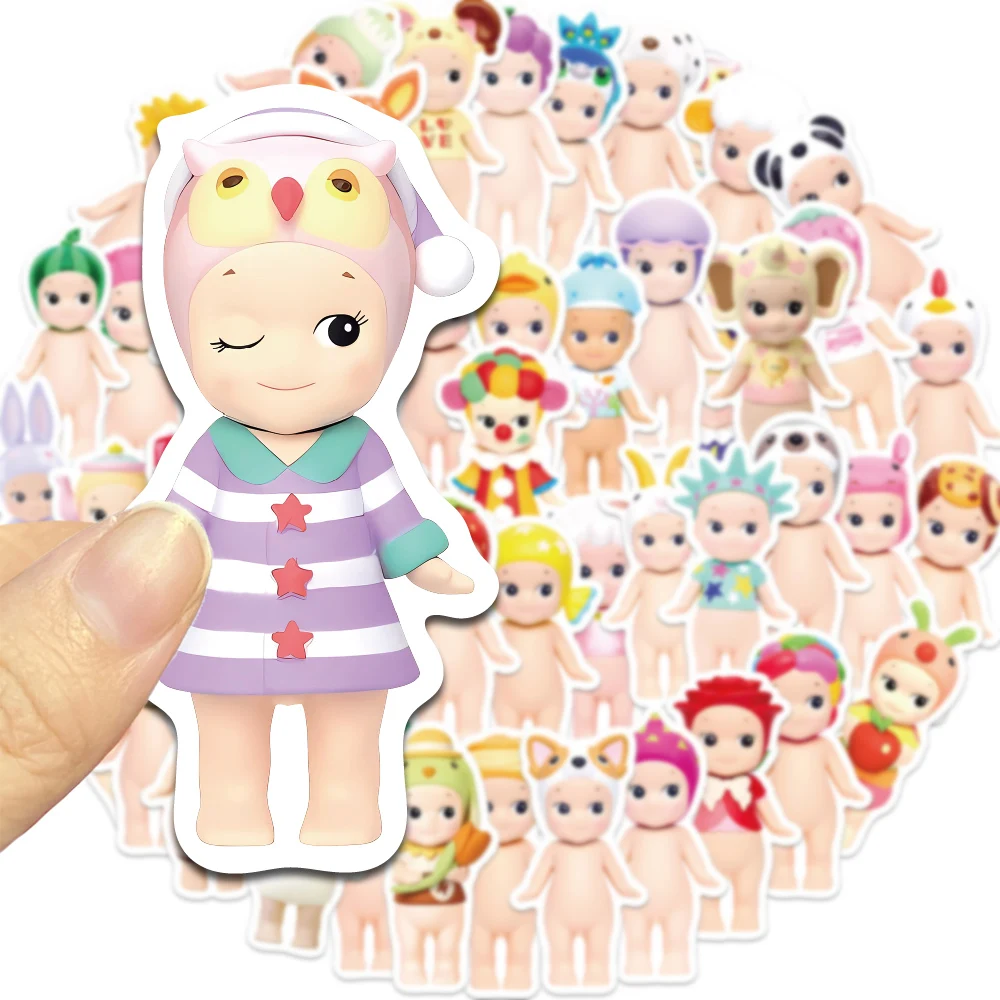 50 قطعة من ملصقات دمية كرتونية لطيفة، مادة مجمعة لسكرابوكينغ، ملصقات مقاومة للماء للهاتف والأمتعة ولوح التزلج