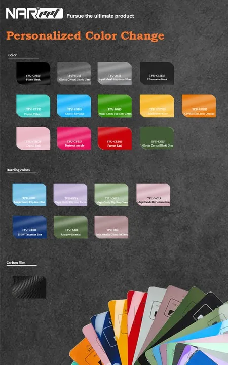 Lightweight Eco-Friendly PVC Vinyl Wrap for Electric Vehicles Color-Changing Self-Healing Anti-Scratch Design for Body Coverage