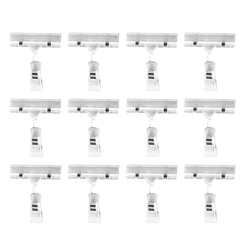 25 Pcs Shelf Clip Price Cards Display Holders Supermarket Tag Clamp Label Sign Commodity Tags Plastic Merchandise