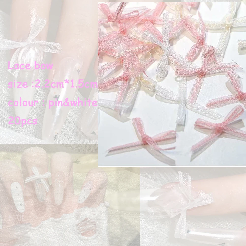 20pcs ลูกไม้ & 30pcs 3D ขนาดผสมเพิร์ลเรซิ่นดอกไม้สีชมพู Rose เล็บ Charms อุปกรณ์เสริมเล็บหรูหราตกแต่งอุปกรณ์