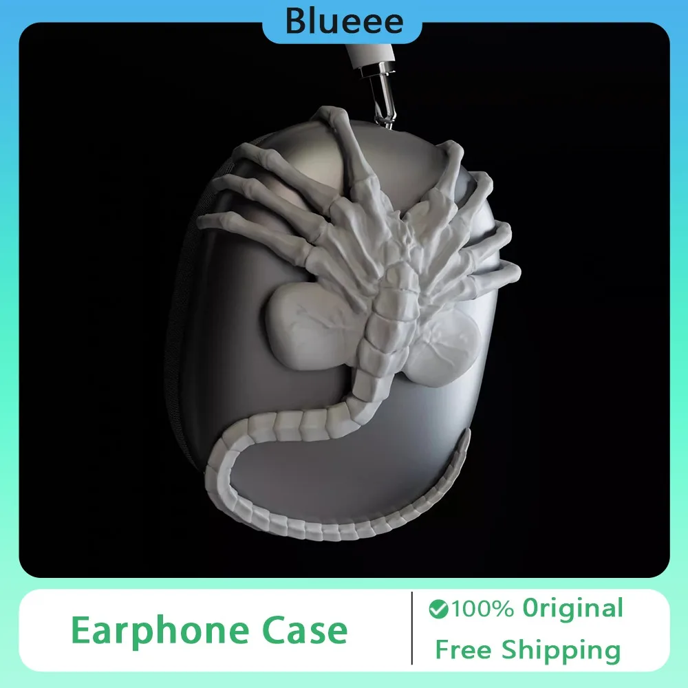 Airpods Max1/ 2 Earphone Case 3D Resin Custom Airpods Max Earphone Case Anti Fall Alien Facehugger Decoration Cover Accessories