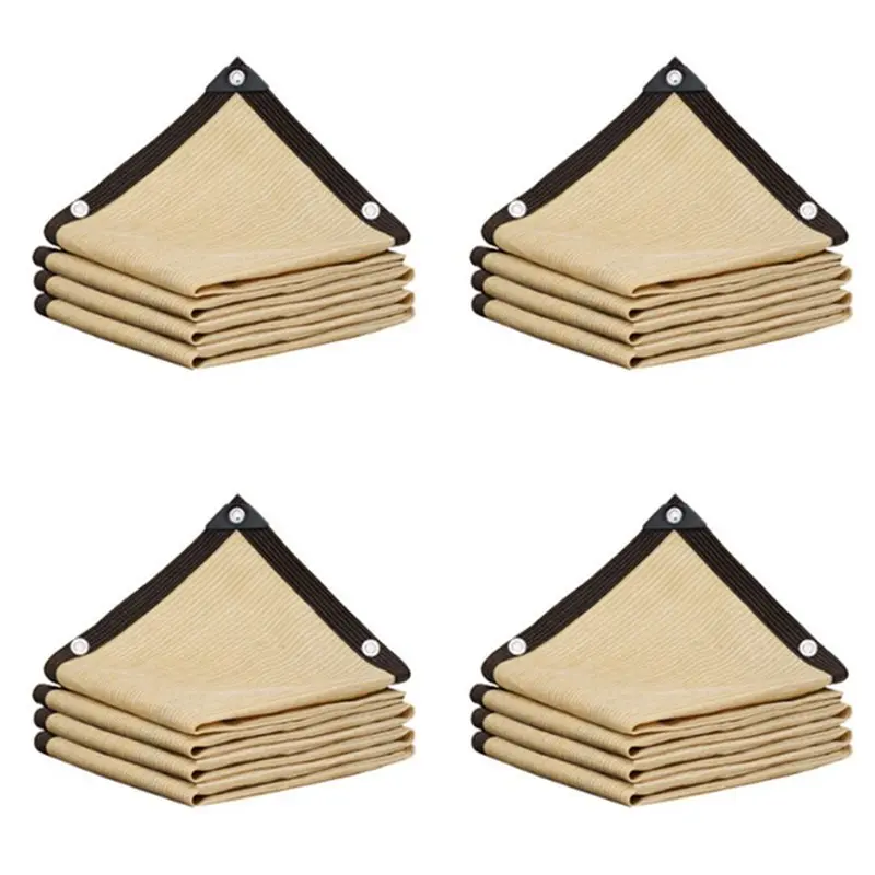 

4X Бежевая затеняющая сетка, защита от УФ-излучения, для растений, уличная солнцезащитная сетка, 2х2м