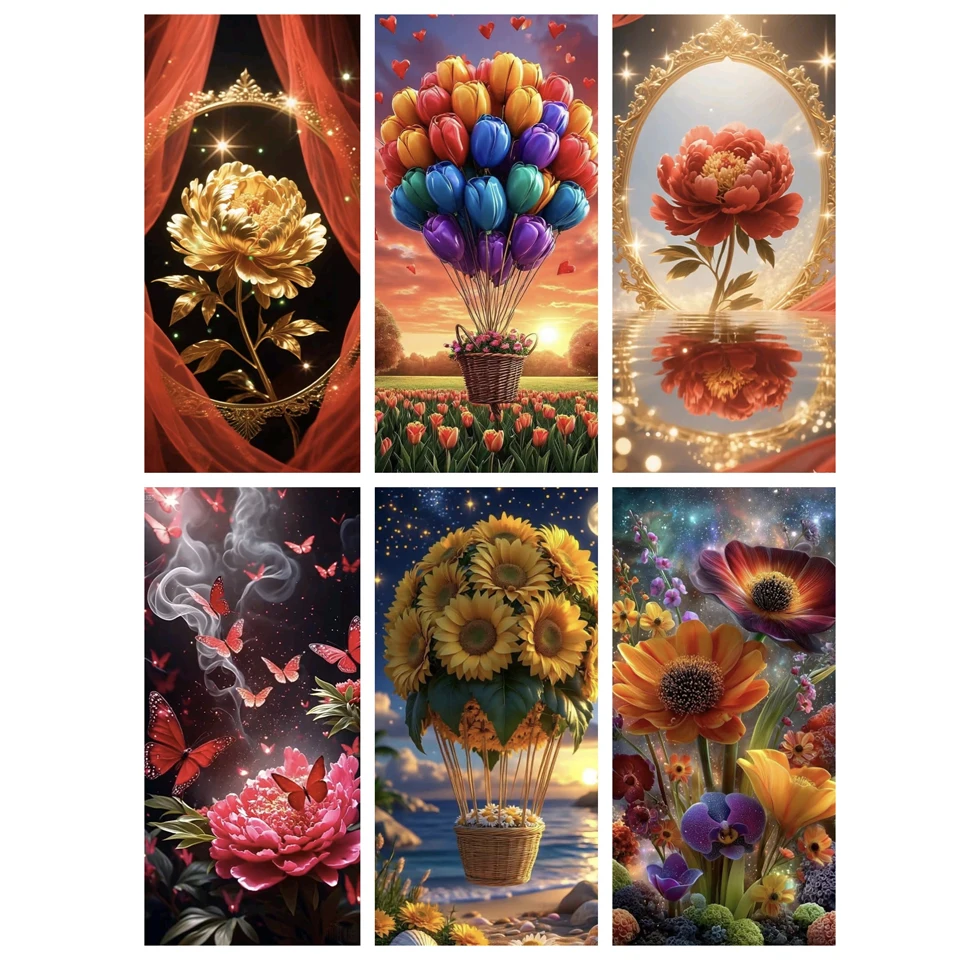 

5D DIY Diamond Painting New Product Flower Embroidery Full Circle Square Diamond Mosaic Embroidery Landscape Home Mural