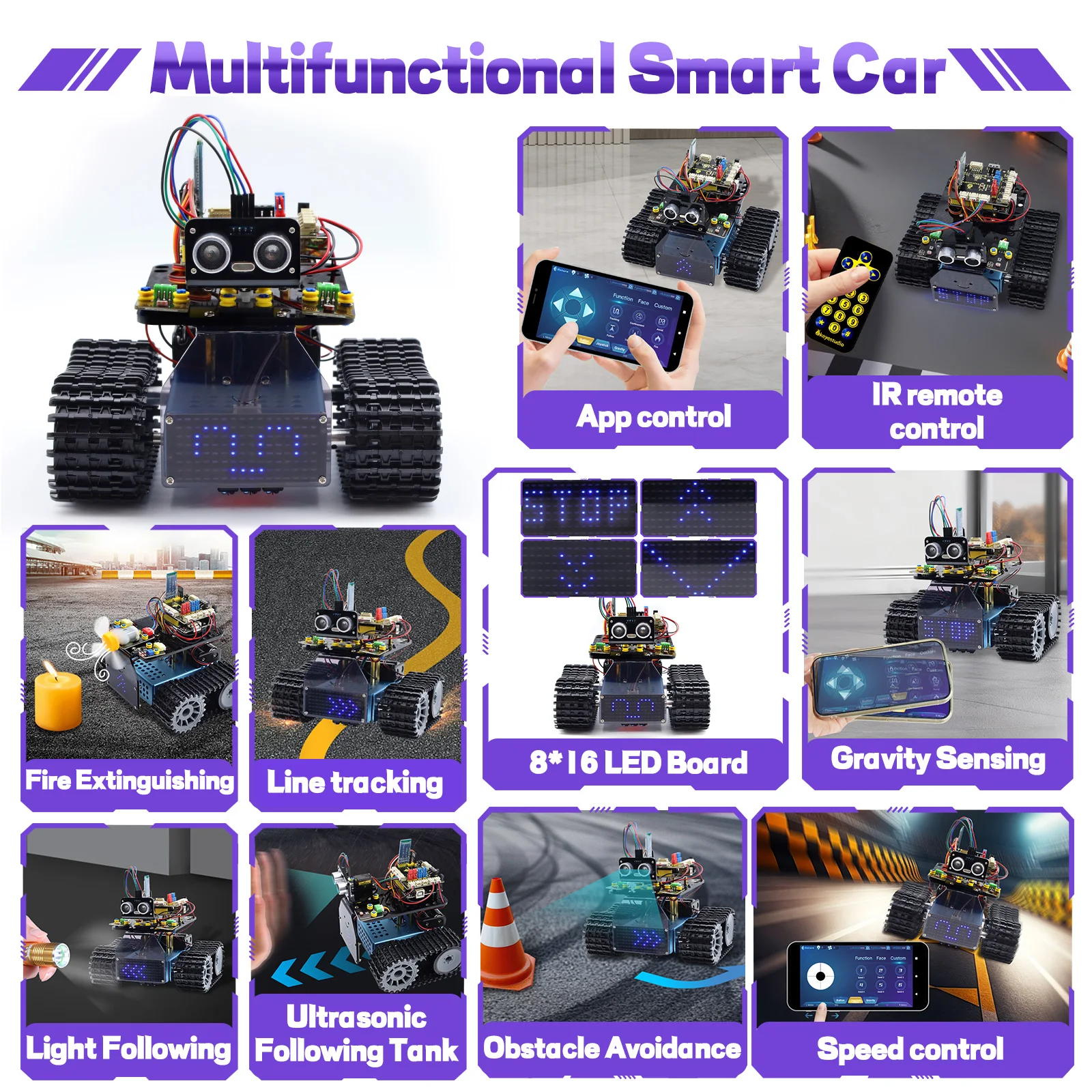Keyestudio Upgrade Mini Smart Tank Robot V3.0 For Arduino Kit Robot Car DIY Programmable STEM Kit Compatible With Arduino&Mixly
