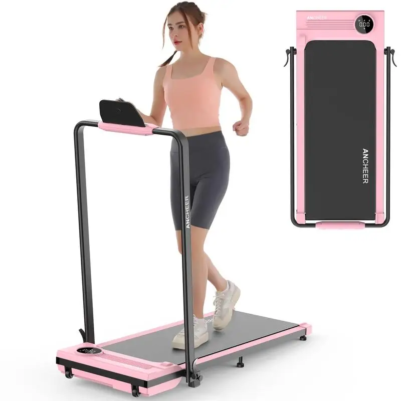 Ancheer-2024 armrest 2-in-1 treadmill, with LED display and remote control, for home office walking, 5 color options