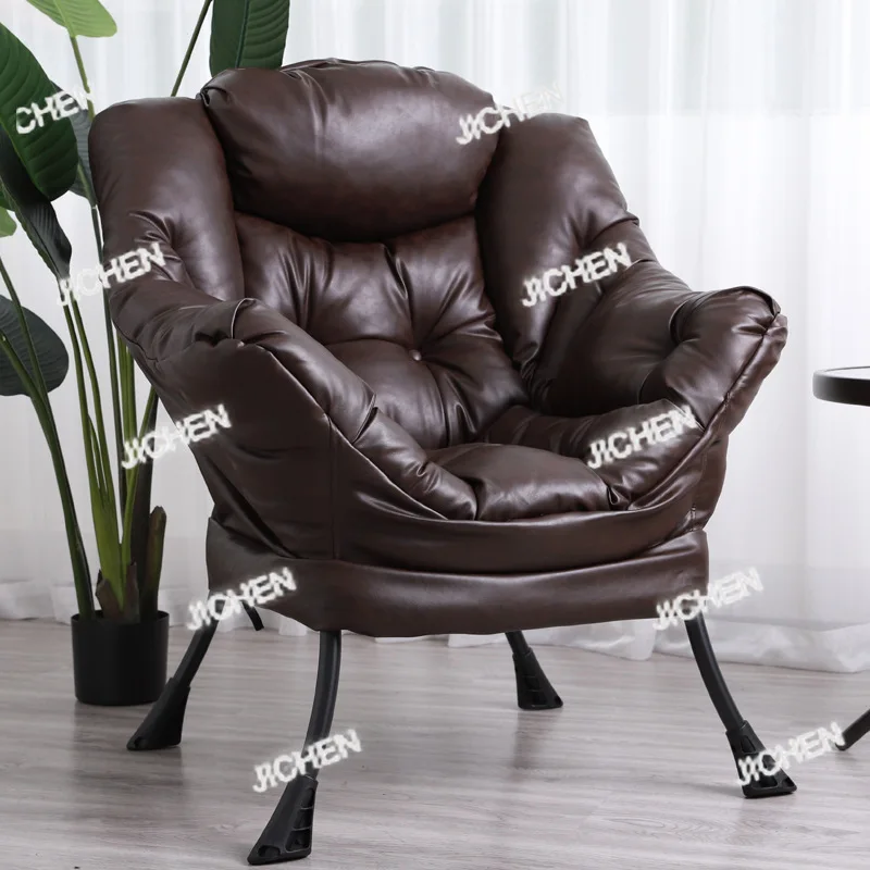 

Single leather sofa chair solid pattern weaving process silk filling bedroom balcony leisure computer use