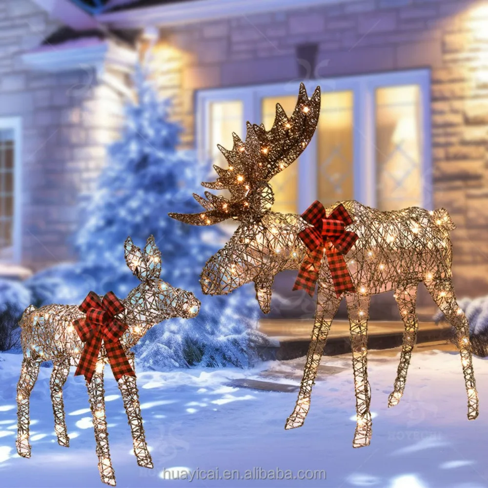 2024 Hot Selling Outdoor Christmas Ornaments Holiday Lights LED Reindeer Lights