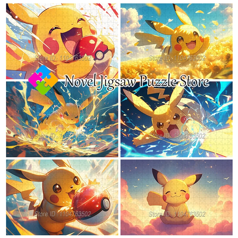 

Мультяшные головоломки Пикачу, персонажи покемонов, 108/200/300/500/1000 шт., головоломки для взрослых, декомпрессионная игра, подарок ручной работы