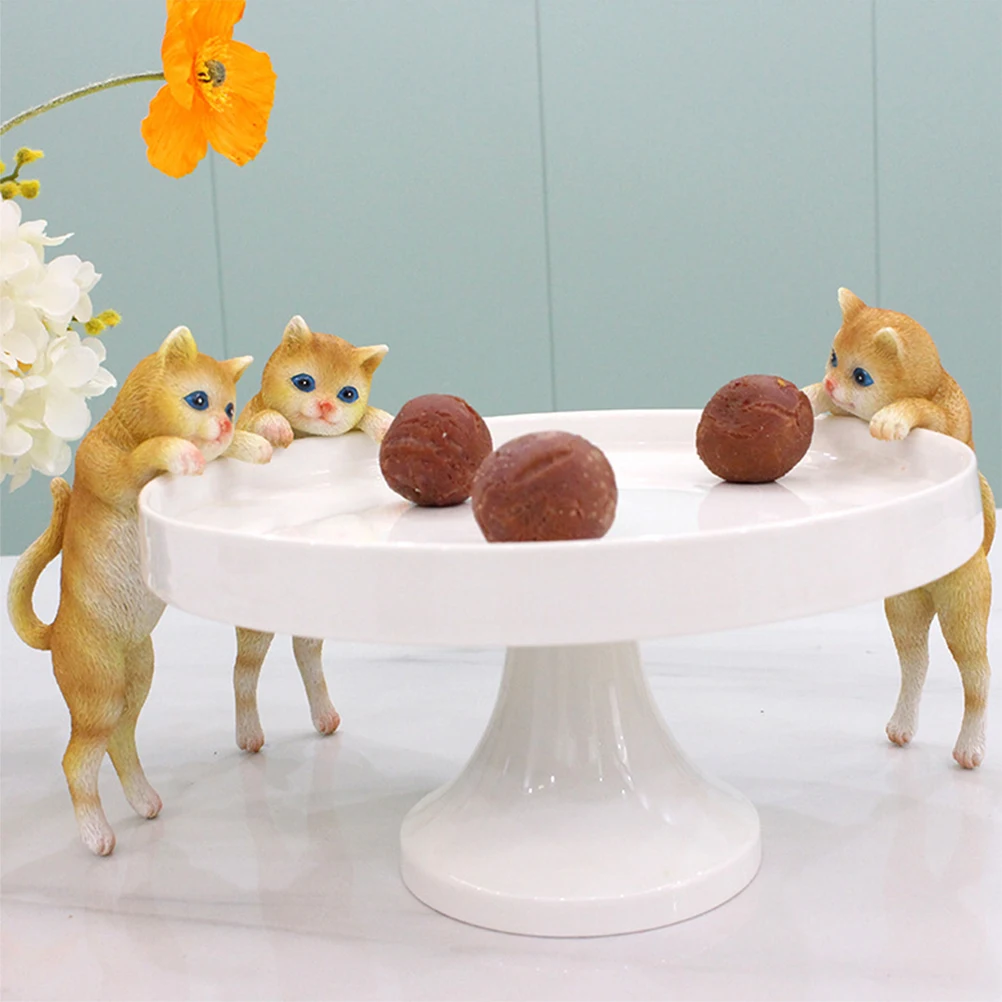 

Creative Resin Cat Decor for Flower Pot Hanger Lifelike Garden Statue Adorable Animal Ornament Home Office Micro Landscape