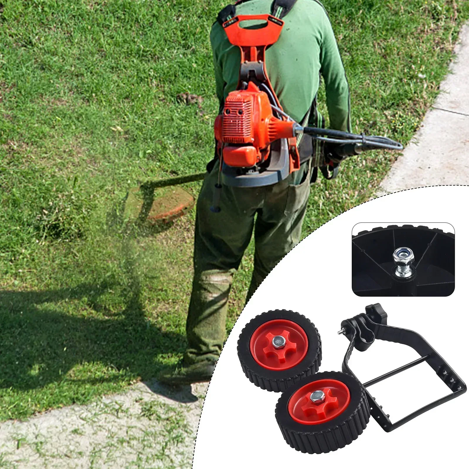 1pc ABS Nylon Universal String Trimmer Grass Eater We Ed Cutter Adjustable Support Wheels Set Lawn Tool Garden Power Tools