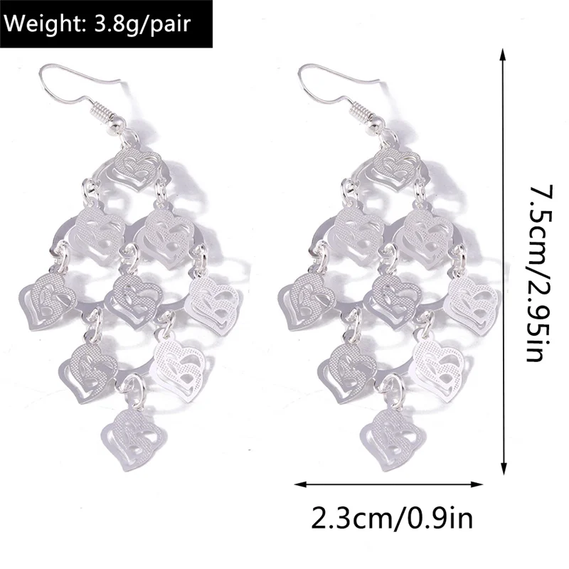 Aihua Fashion Silberfarbene Ohrringe mit Herz-, Blumen- und Schmetterlingsmotiven für Damen, Hochzeits- und Party-Schmuck, Geschenke, Statement-Ohrringe – Detail 15