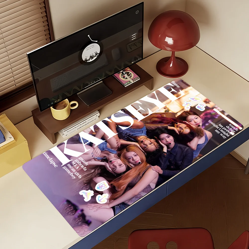 Band K-Katseye Mouse Pad Large Non-Slip Waterproof Mat Stitched Edge Keyboard Pad for Gaming Daily Office - view 6