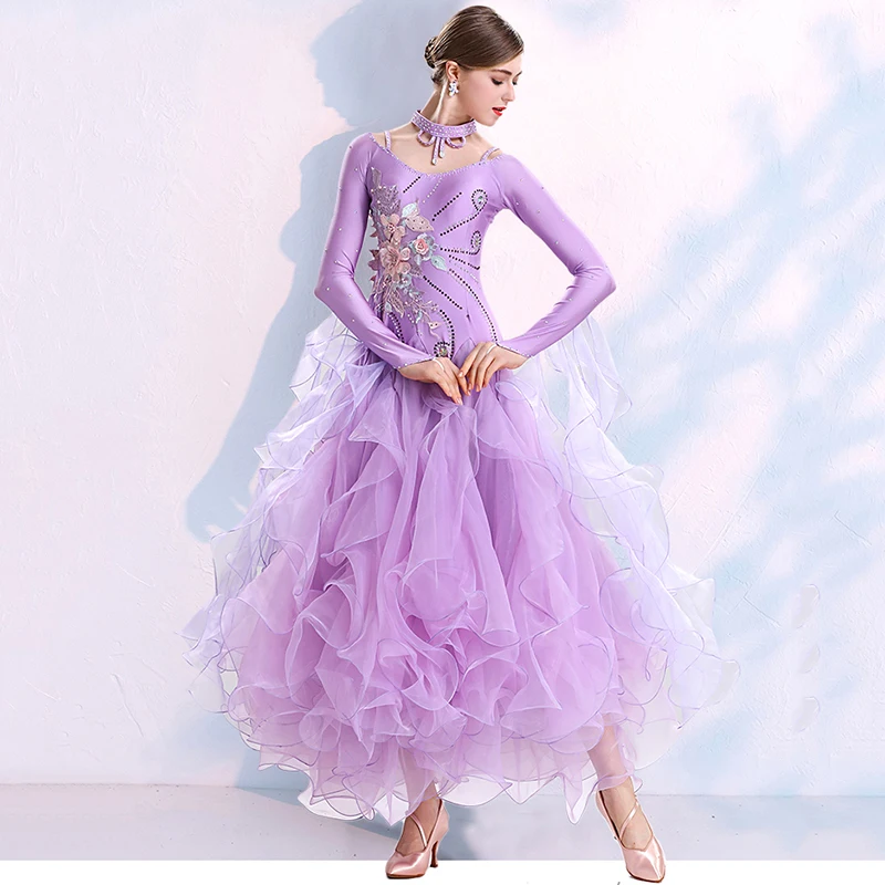 Green Ballroom Dance Competition Dresses Standard Women\'s Performance Clothes  High End Tango  Waltz Modern Stage Wear Costume