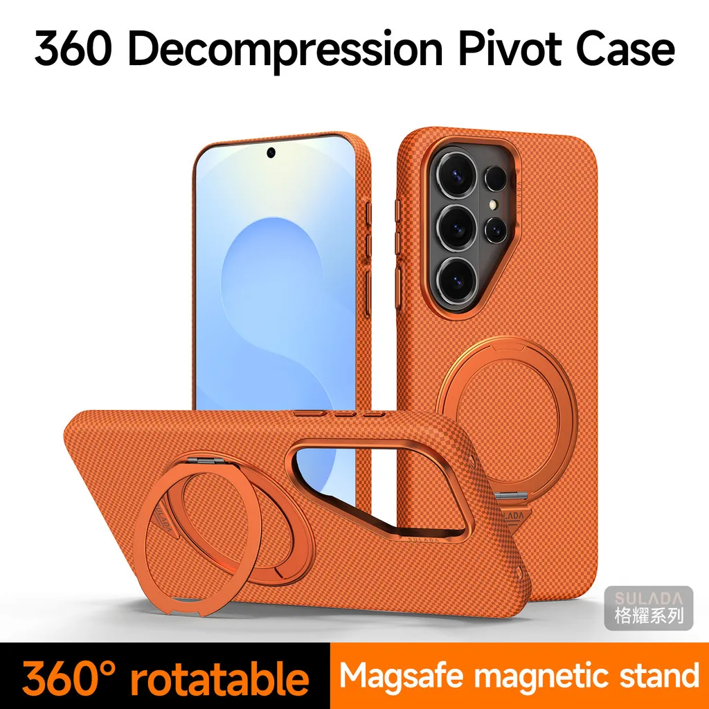 

Магнитный чехол SULADA для Samsung Galaxy S26 Ultra S26 Plus с вращающейся кольцевой подставкой