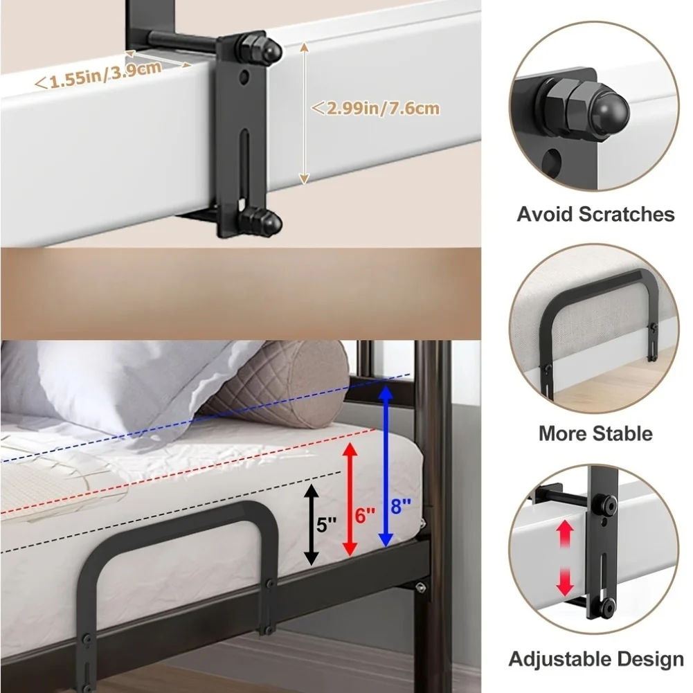 Adjustable Clamp Holder for Bed Pad on For Metal Frames Bed Stopper Retainer Cold Rolled Steel Black 28.5x20x0.3mm