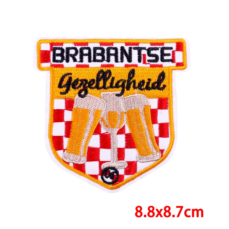 Nederland Brabant Carnaval Borduurpatch Applique Ijzeren Patches Voor Kleding Sticker Kruikenstad Peeënrijk Partij Embleem