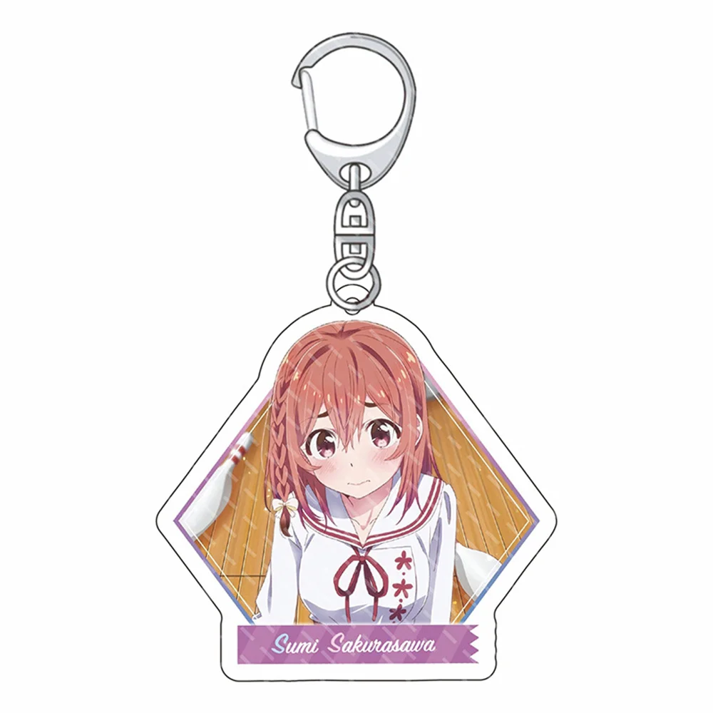 Charm Anime Fan Gift HD Character Rent A Girlfriend Sexy Chizuru Sakurasawa Sumi Acrylic Keychains Kawaii bag pendant Series 6cm