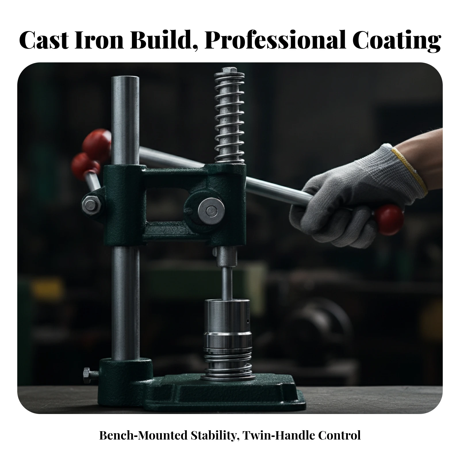 Manual Arbor Press Hand-Operated Manual Press Machine Heavy-Duty Tabletop for Leathercrafters, Workshop, Craft Studio