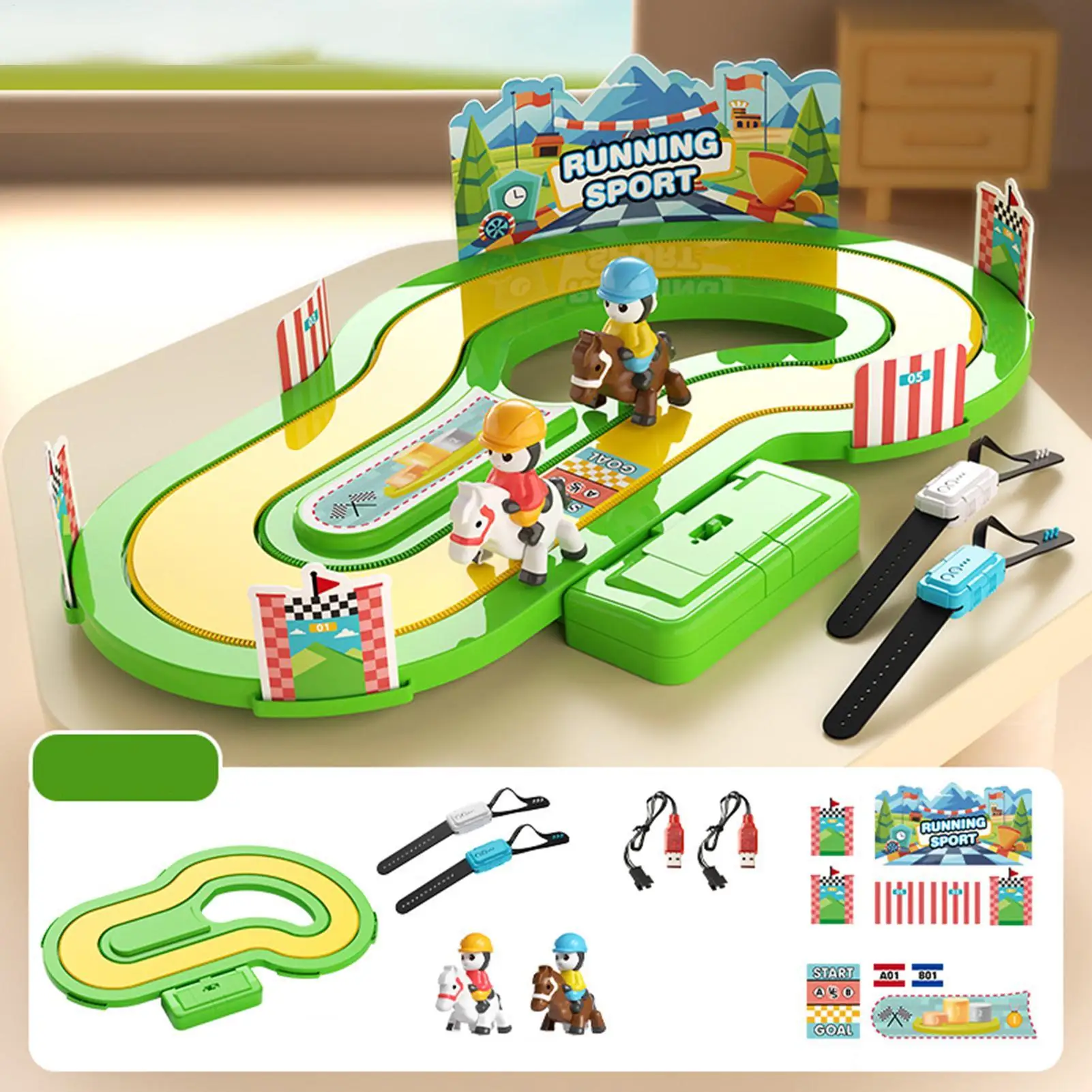 Wireless Motion Sensing Track Racing Game Toy Somatosensory Speed Motion-Controlled Board Two Player Interactive Family Game