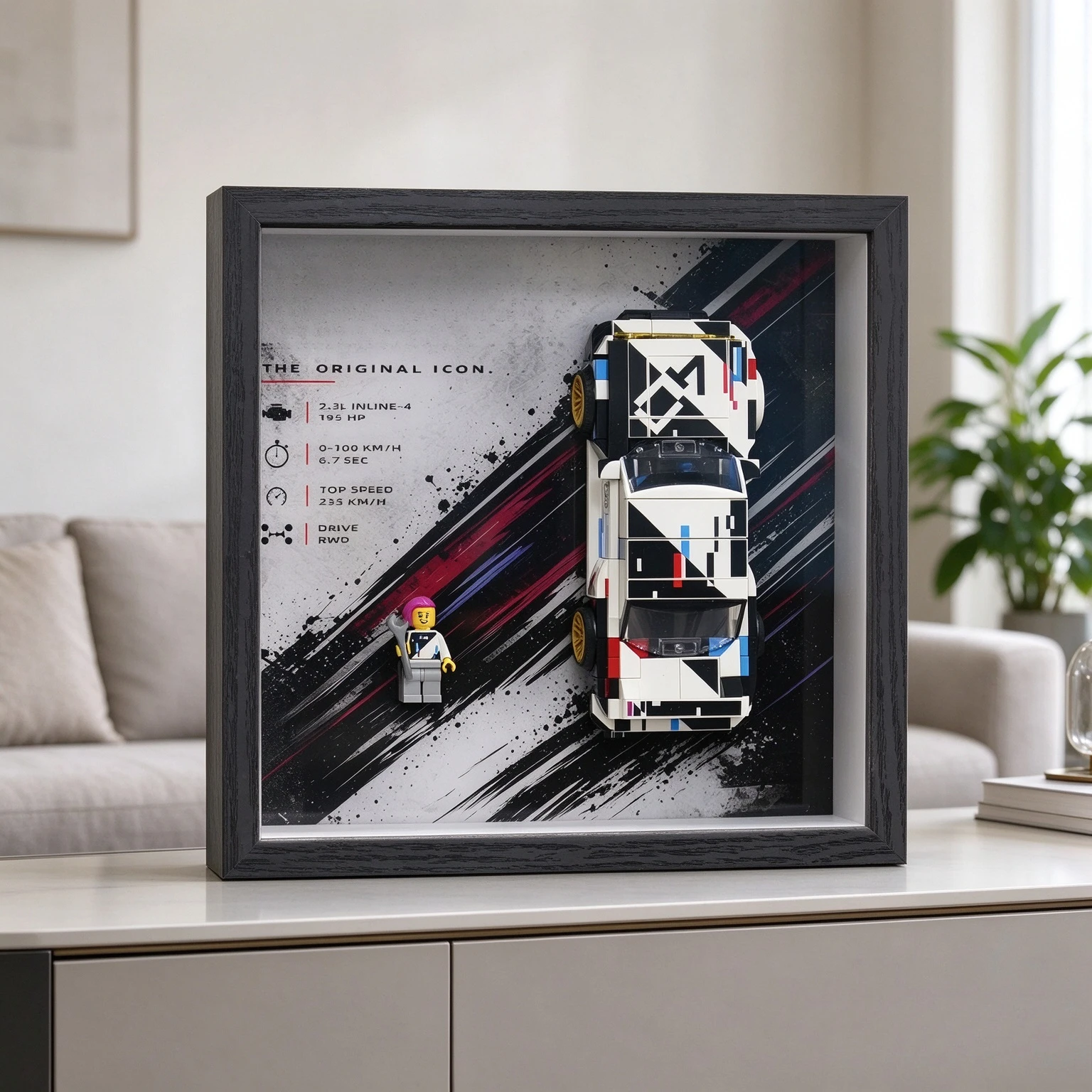 Wall Mount Dustproof Display Frame For Lego 77263 Speed Champions Building Blocks Model Shadow Box Display，Without model