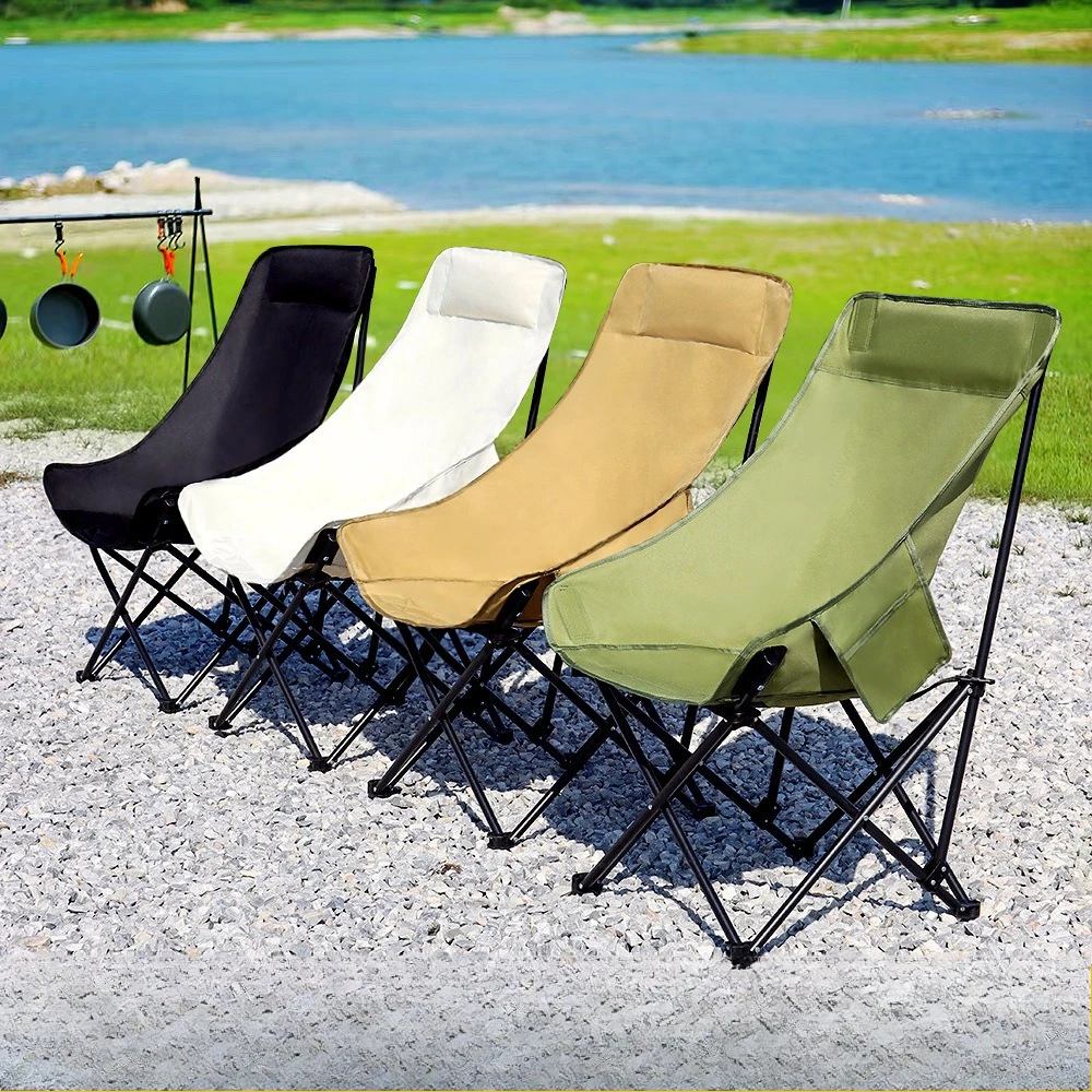 Outdoor Folding Camping Chair Portable High Back Moon Chair