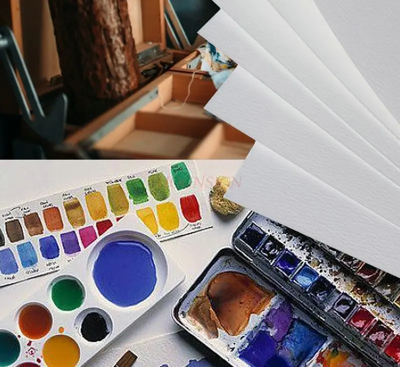 1 قطعة ورق ألوان مائية سميك للامتحان الفني #5