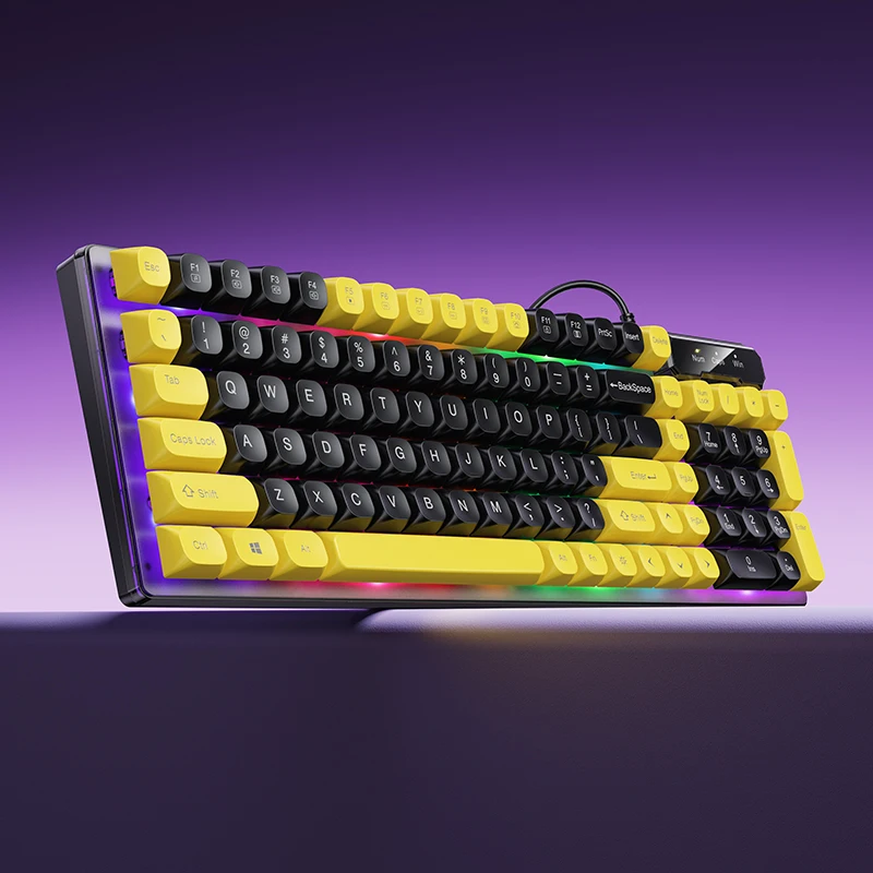 HOCO Geek wired  Gaming Keyboard Mouse Tone Luminous Keyboard Mouse Wired Mechanical Touch Gaming Mouse Keyboard English versio