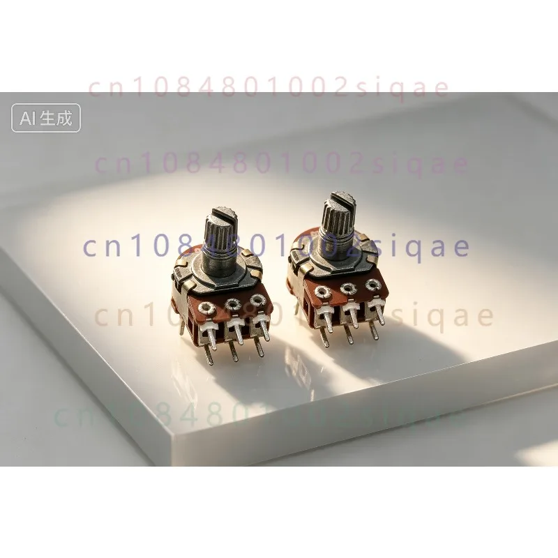 FOR 10PCS WTH148 16-Type B50K 6Pin Dual Channel Audio Potentiometer, Speaker Amplifier Volume Control 15mm Shaft