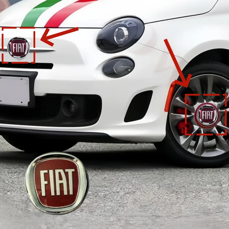 95mm 2pins 3pins Car Front Grill Emblem 60mm Wheel Caps for FIAT 500 Grande Punto Stilo Astra Bravo Panda Freemont Linea Strada