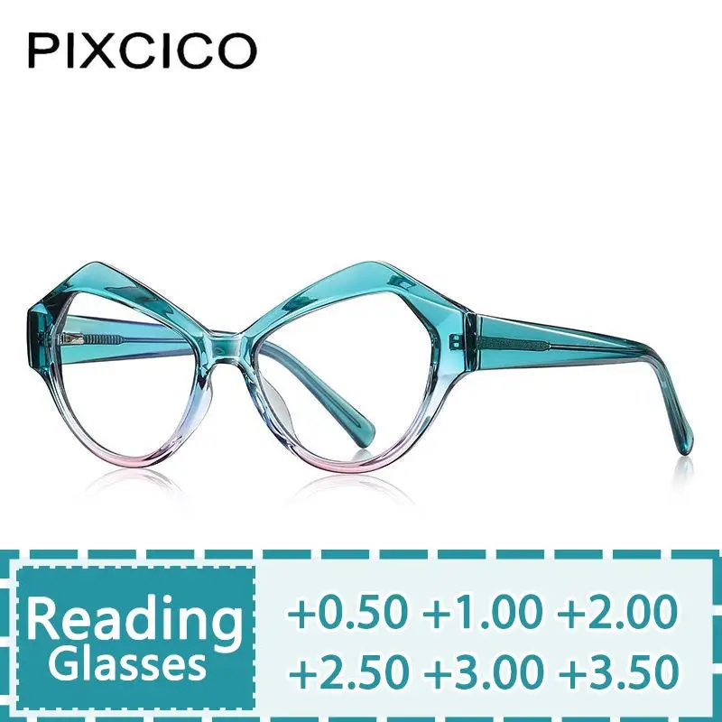 R56827 Lady Fashion Rainbow Color Reading Glasses Dioptric +0.50 ~ +3.00 Tr90 Spring Hinge Presbyopic Eyewear