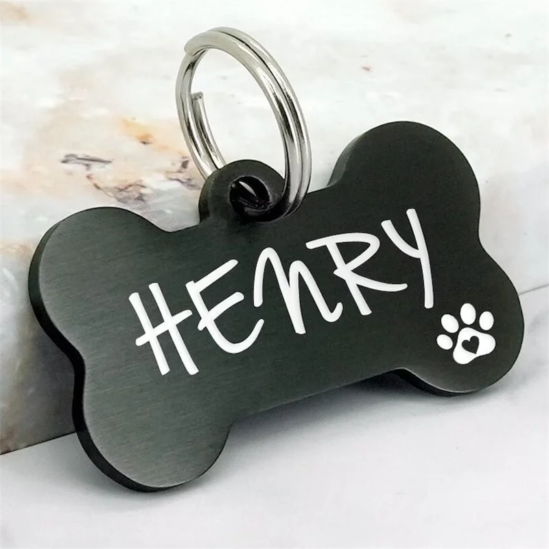 Pet ID Tags Personalized for Dogs plate tag Medal with Engraving Name Customizable Kitten Puppy Accessories Necklace Chain