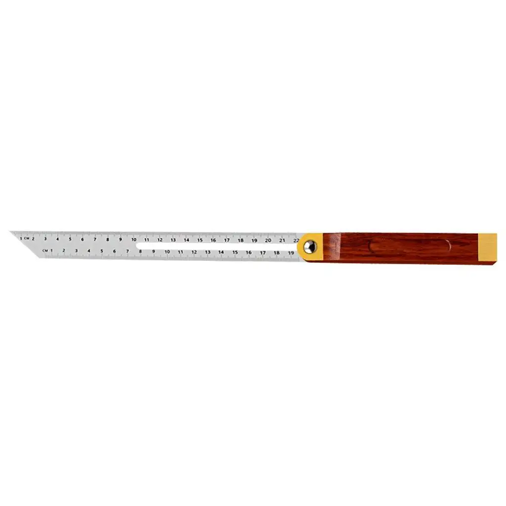 Wooden Handle Sliding Bevel Square Stainless Steel Blade Adjustable Angle Finder Level Ruler for Carpentry Projects