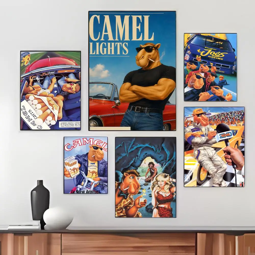 90s Vintage C-Camel Cigarettes Poster Pegatina artistica HD autoadhesiva impermeable para salon dormitorio