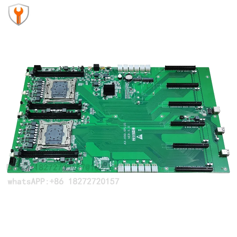 X99 Dual-Socket PLUS Motherboard LGA2011-3 Processor DDR4 Memory 6 PCIe Graphics Card Slots Wide Spacing