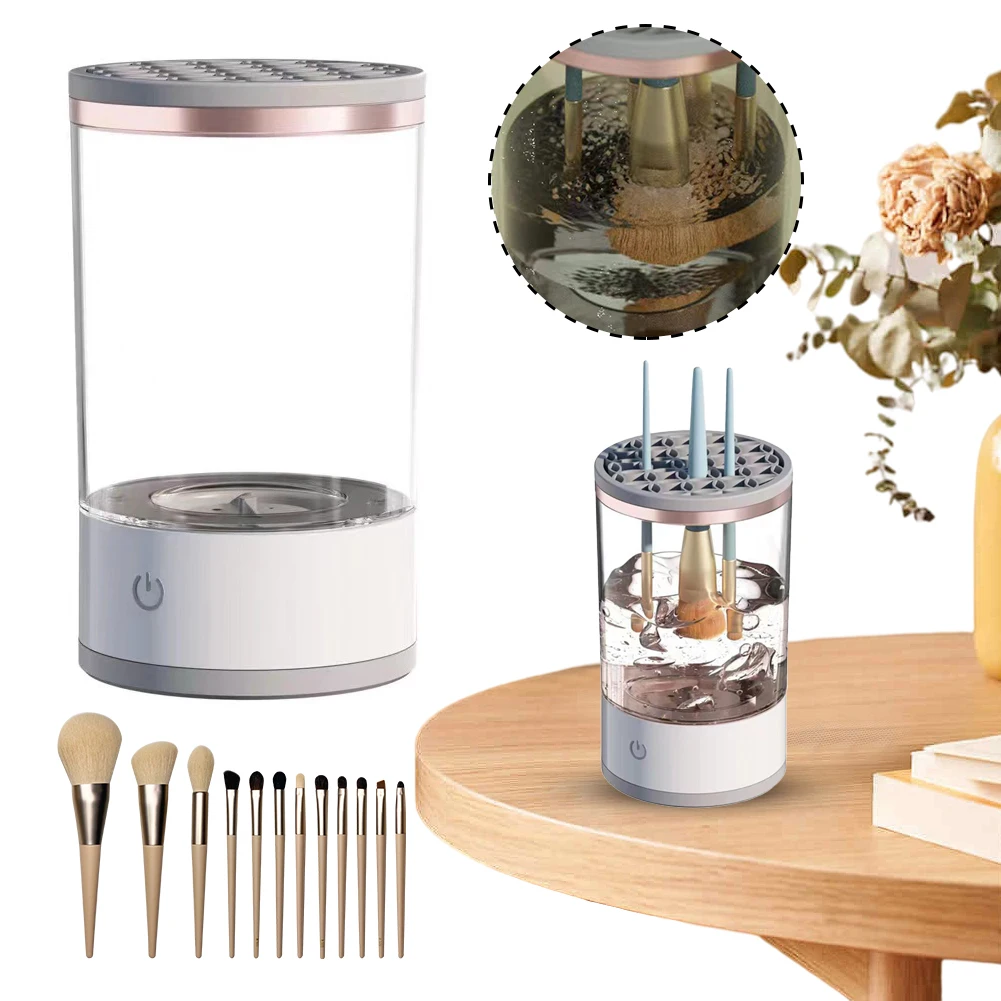 Automatischer Make-up-Pinselreiniger, tragbarer elektrischer Make-up-Pinselreiniger, Trockner, USB-Aufladung für Schönheits-Make-up-Pinsel-Set aller Größen